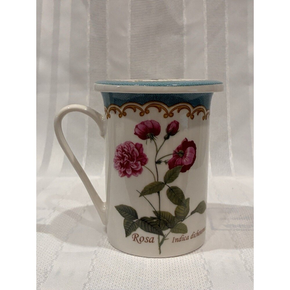 Kent Pottery Rosa Indica Dichotoma Roses Mug/Cup W/ Lid